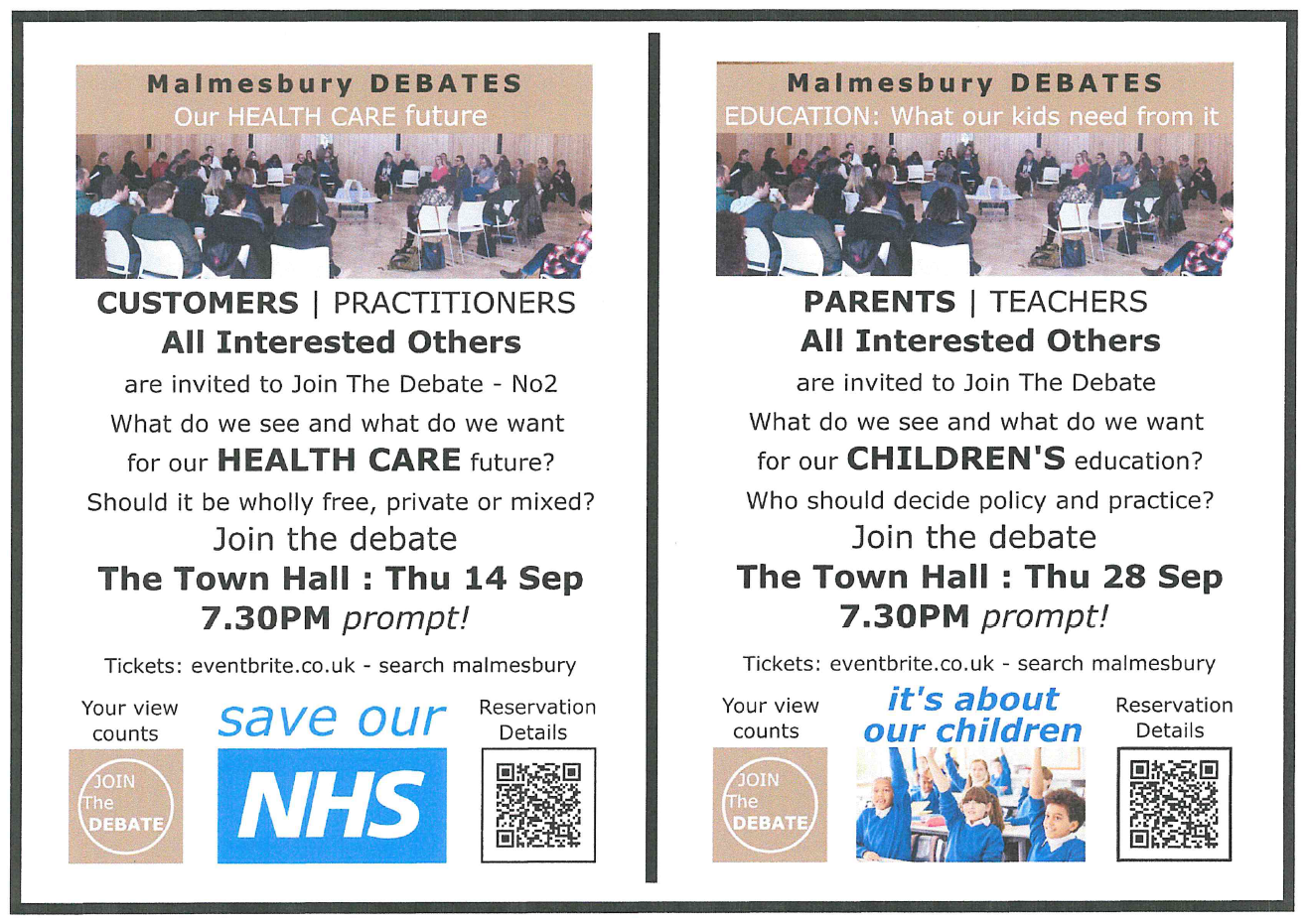 Malmesbury Debates - Health Care and Education